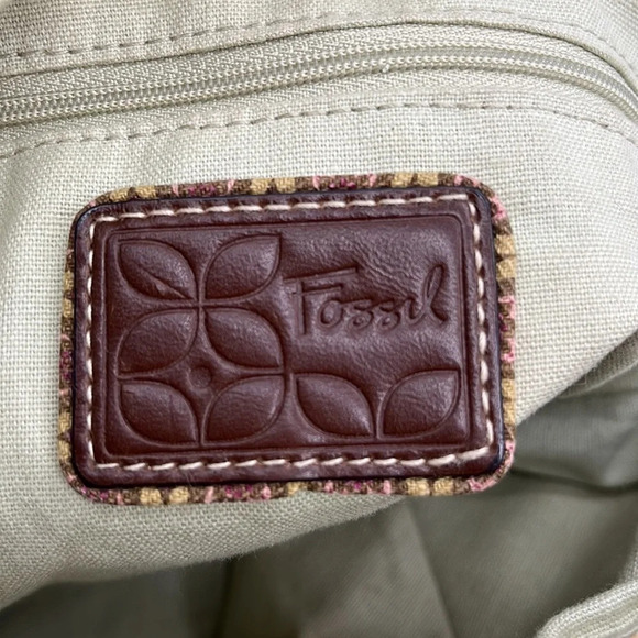 Fossil Striped Adjustable Strap Canvas & Leather Bag - Picture 6 of 11